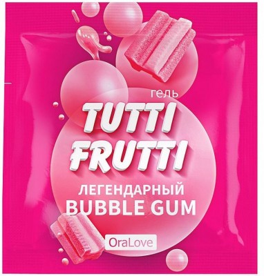 Саше гель-смазки Tutti-frutti со вкусом бабл-гам - 4 гр.