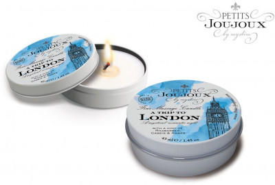 Массажная свеча Petits Joujoux Petits Joujoux London с ароматом ревеня, амбры и чёрной смородины - 33 гр.