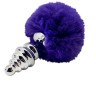 Анальная пробка Metal Anal Fluffly Twist Plug S с фиолетовым хвостиком