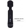 Черный вибромассажер со сменными насадками Power Wand - 20,5 см.