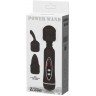 Черный вибромассажер со сменными насадками Power Wand - 20,5 см.