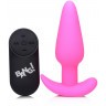 Розовая анальная вибропробка с пультом ДУ 21X Remote Control Vibrating Silicone Butt Plug - 10,4 см.