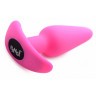 Розовая анальная вибропробка с пультом ДУ 21X Remote Control Vibrating Silicone Butt Plug - 10,4 см.