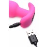 Розовая анальная вибропробка с пультом ДУ 21X Remote Control Vibrating Silicone Butt Plug - 10,4 см.