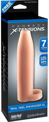 Телесная насадка Real Feel Enhancer XL - 17 см.