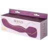 Фиолетовый двусторонний вибромассажер Heating Wand с нагревом - 22 см.