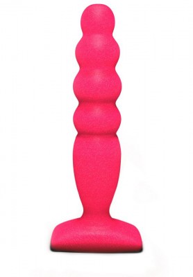 Розовый анальный стимулятор Large Bubble Plug - 14,5 см.