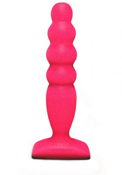 Розовый анальный стимулятор Large Bubble Plug - 14,5 см.