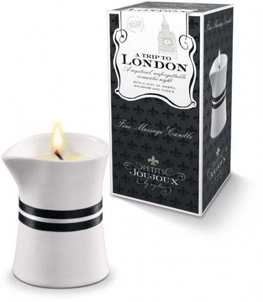 Массажное масло в виде малой свечи Petits Joujoux London с ароматом ревеня, амбры и чёрной смородины