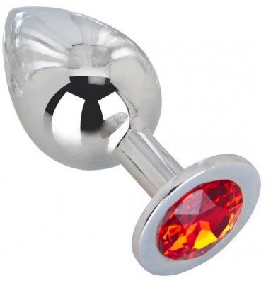 Большой плаг из стали с красным кристаллом Red Flame - 9,5 см.