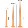 Набор из 3 телесных удлиненных анальных пробок Super Long Flexible Butt Plug Set