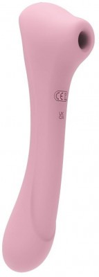 Нежно-розовый двусторонний стимулятор Daisy Massager - 20,2 см.