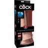 Телесный фаллоимитатор на присоске 8  Triple Density Fat Cock with Balls  - 24,1 см.