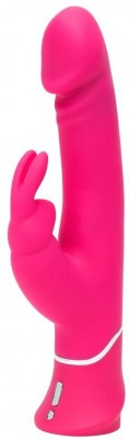 Розовый вибратор-кролик Realistic Dual Density Rechargeable Rabbit Vibrator - 25,5 см.