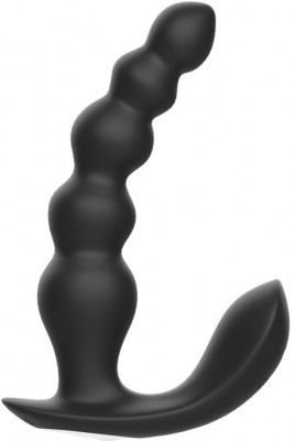 Черная анальная виброёлочка Anal Bead Vibrator с пультом ДУ