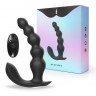 Черная анальная виброёлочка Anal Bead Vibrator с пультом ДУ