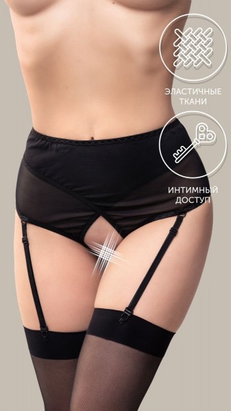 Эротические трусики-пояс для чулок Pliability с высокой посадкой