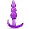 Фиолетовый анальный стимулятор Triple Bead Anal Plug - 9 см.