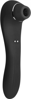 Черный стимулятор Smoooch Clitoral Suction   Vibration - 18,6 см.