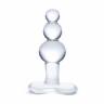 Прозрачная анальная пробка-елочка с 3 шариками Butt Plug with Tapere Base - 11 см.