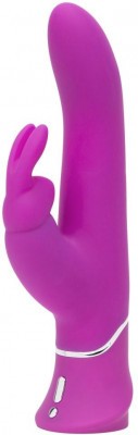 Лиловый вибратор Curve Thrusting Rechargeable Rabbit Vibrator - 24,1 см.