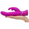 Лиловый вибратор Curve Thrusting Rechargeable Rabbit Vibrator - 24,1 см.