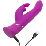 Лиловый вибратор Curve Thrusting Rechargeable Rabbit Vibrator - 24,1 см.