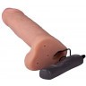 Страпон с 2 насадками и вибрацией UniStrap - 19 и 12 см.