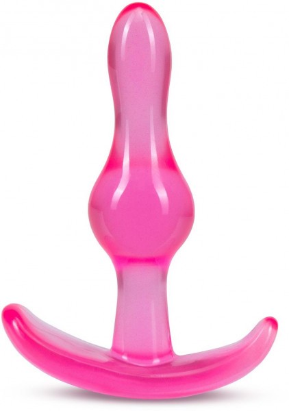 Розовая анальная пробка Curvy Anal Plug - 8,4 см.