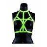 Портупея Bra Harness с неоновым эффектом - размер L-XL