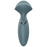 Серый вибромассажер Mini Wand-er - 16 см.