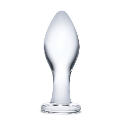 Прозрачная округлая анальная пробка Classic Glass Butt Plug - 10 см.