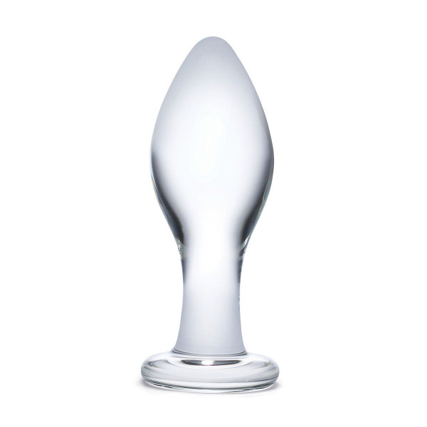 Прозрачная округлая анальная пробка Classic Glass Butt Plug - 10 см.