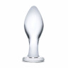 Прозрачная округлая анальная пробка Classic Glass Butt Plug - 10 см.