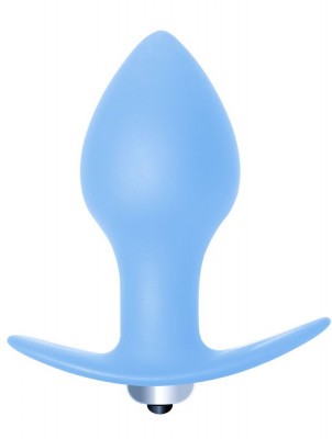 Голубая анальная вибропробка Bulb Anal Plug - 10 см.
