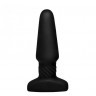 Черная анальная пробка Slim R Smooth Rimming Plug with Remote - 14 см.