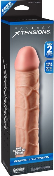Телесная насадка Fantasy X-tensions Perfect 2  Extension - 20,3 см.