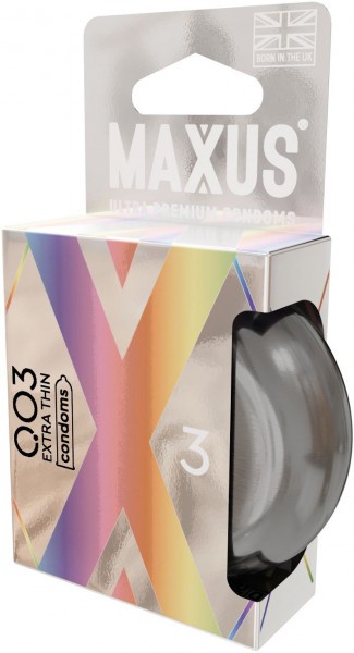 Экстремально тонкие презервативы в железном кейсе MAXUS Extreme Thin - 3 шт.