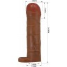 Коричневая насадка-удлинитель на пенис Bunion - 16,5 см.