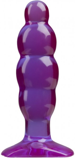 Фиолетовая рельефная анальная пробка SpectraGels Purple Anal Stuffer - 14 см.