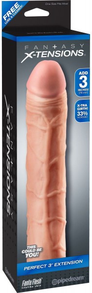 Телесная удлиняющая насадка Perfect 3 Extension - 22 см.