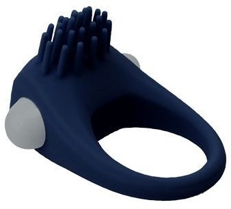 Синее эрекционное виброкольцо STIMU RING