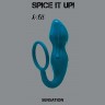 Бирюзовое эрекционное кольцо Sensation с анальным стимулятором 