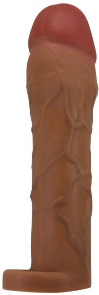 Коричневая насадка на пенис Hani - 18 см.