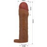 Коричневая насадка на пенис Hani - 18 см.