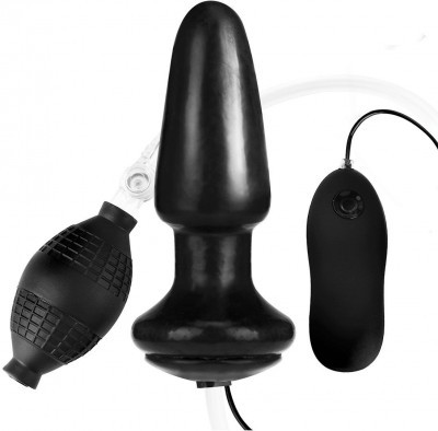 Надувная вибрирующая анальная пробка  Inflatable Vibrating Butt Plug - 10,2 см.