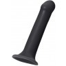 Черный фаллос на присоске Silicone Bendable Dildo XL - 20 см.