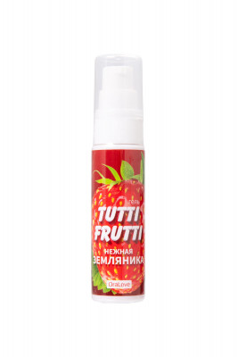 Гель-смазка Tutti-frutti с земляничным вкусом - 30 гр.