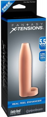Насадка-расширитель с кольцом для подхвата мошонки Real Feel Enhancer - 14 см.
