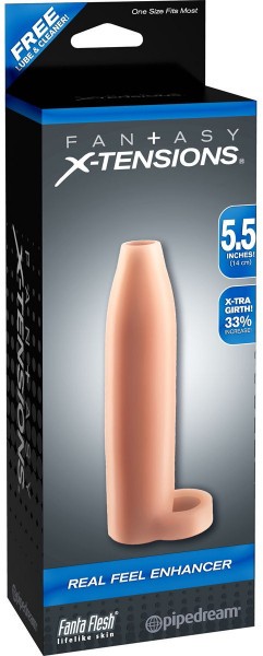 Насадка-расширитель с кольцом для подхвата мошонки Real Feel Enhancer - 14 см.